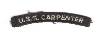 Navy USS Carpenter Destroyer Rocker Title Patch