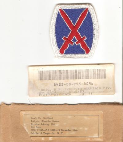 Patch & Label 10th Mountain Division Re-worked