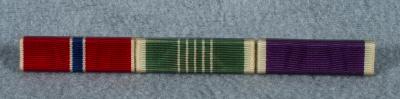 Korean War Ribbon Bar 5 Place Purple Heart