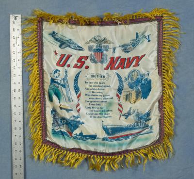 USN Navy Pillow Case Mother 1950's