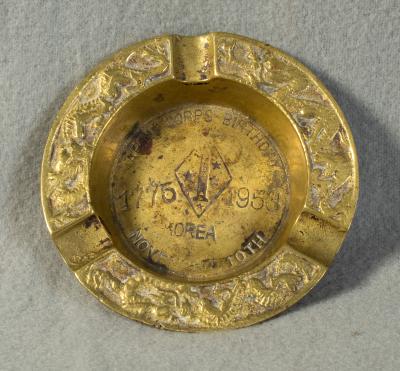 USMC 1st Marine Birthday Ashtray 1953 Korea