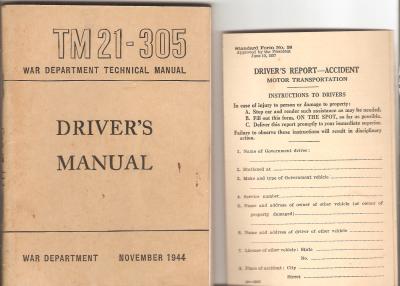 WWII TM 21-305 Driver's Manual 1944