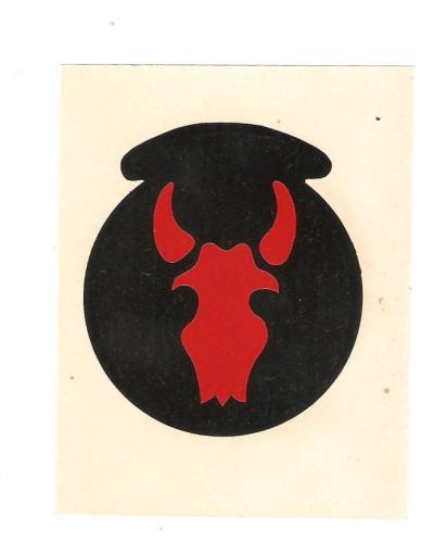 Helmet Transfer Decal 34th Infantry Division 1960s