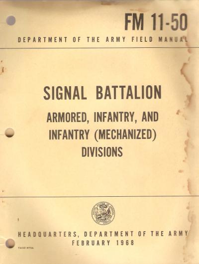Signal Battalion Army FM 11-50 Manual