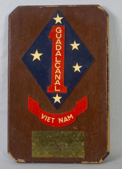 General Simpson Plaque 1st Marine Division Vietnam