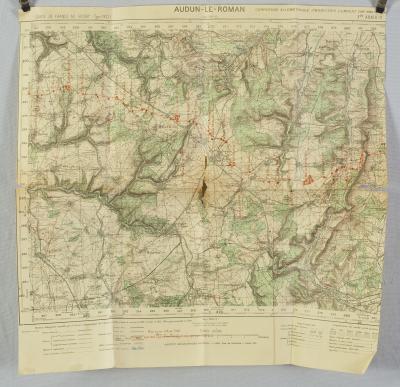 WWII French Map of Audun Le-Roman