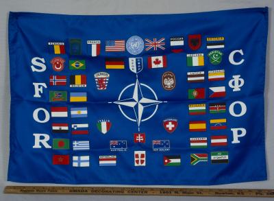 UN United Nations SFOR Bosnia Banner Flag
