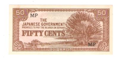WWII Malaya Japanese Government 50 Cent Note