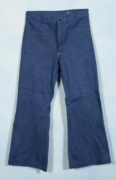 US NAVY USN Denim Mens Utility Trousers 33R 1981