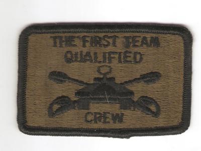 Patch US Army Armored First Team Qualified Crew