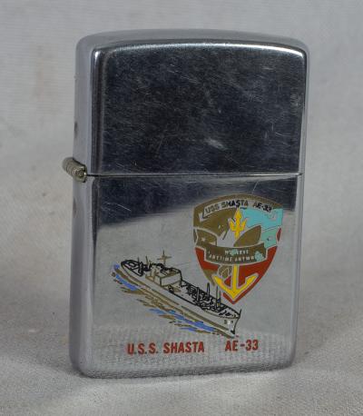Zippo Lighter USS Shasta AE-33 1985