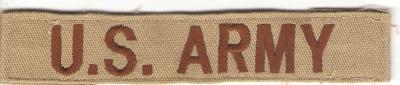 Desert Tan US Army Tapes Patches