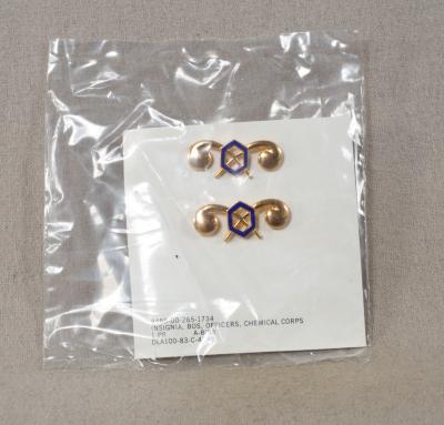 Chemical Officer Collar Insignia Pins