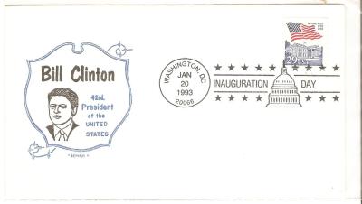 First Day Cover Bill Clinton Inauguration day 1993