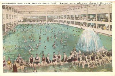 Postcard Redondo Beach CA Bath House