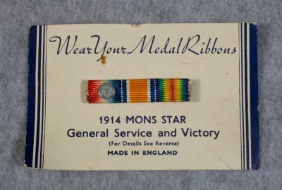 WWI British Miniature Ribbon Bar Mons Star