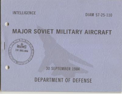 Major Soviet Military Aircraft Booklet 1984