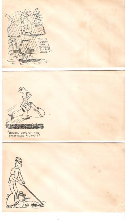 Navy USN Humor Envelope 1930's Three Different