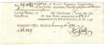 Connecticut Revolutionary War Bond Receipt 1791