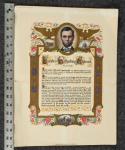 Lincoln's Gettysburg Address Vintage Litho