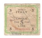 WWII Italian 10 Lire US Military Script 1943