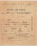 Royal Air Force RAF Leave Pass Form 1935