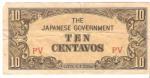 Philippians Japanese Government 10 Centavos Note