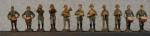 German 11 Toy Marching Soldiers Band Elastolin