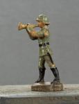 German Band Horn Player Soldier Elastolin