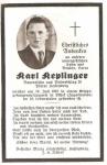 WWII German Death Card Yugoslavia 1945