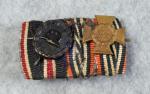 WWI WWII German 2 Place Ribbon Bar W/ Wound Badge