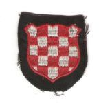 Waffen SS Croatian Volunteer Sleeve Shield Patch