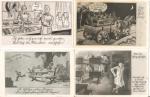 WWII German 4 Picture Postcards Humor Themed