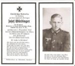 WWII German Death Card Heer Infantry Eastern Front