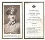 WWII German Death Card Accidental Death 1942
