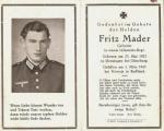 WWII German Death Card Infantry Russia