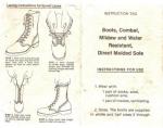 Combat Boot instruction Card