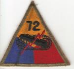 US Army Armored 72nd Tank Battalion Patch