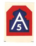 Helmet Transfer Decal 5th Army 1960's