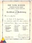 Tank School Certificate James Parsons Signed 1930