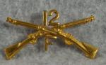 WWI 12th Infantry Regiment F Company Collar Pin