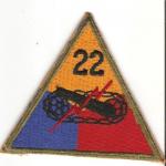 WWII Patch 22nd Armored Division