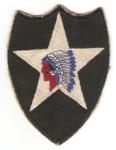 WWII 2nd Infantry Division Patch White Back