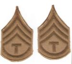 WWII Tech Staff Sergeant Rank Khaki T/3