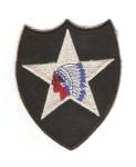WWII 2nd Infantry Division Patch White Back