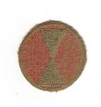 WWII Patch 7th Infantry Division Green Back