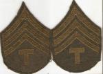 WWII Tech T/4 Sergeant Rank Patches Felt