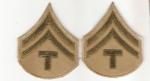 Tech T/5 Corporal Rank Patches Khaki