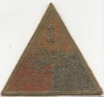 WWII 1st Armored Corps Patch Green Back