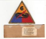 Post WWII 6th Armored Division Patch & Label